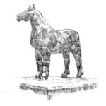 664 Finistère – Sculpture de Paotr Mad cheval – Landivisiau